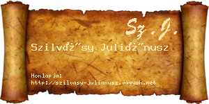 Szilvásy Juliánusz névjegykártya